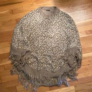 Leopard print poncho